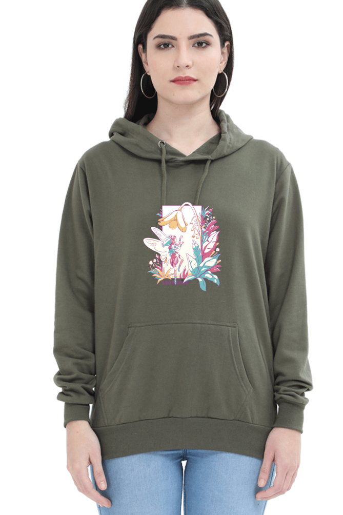 Small Fairy With Flowers Hooded Sweat Shirt