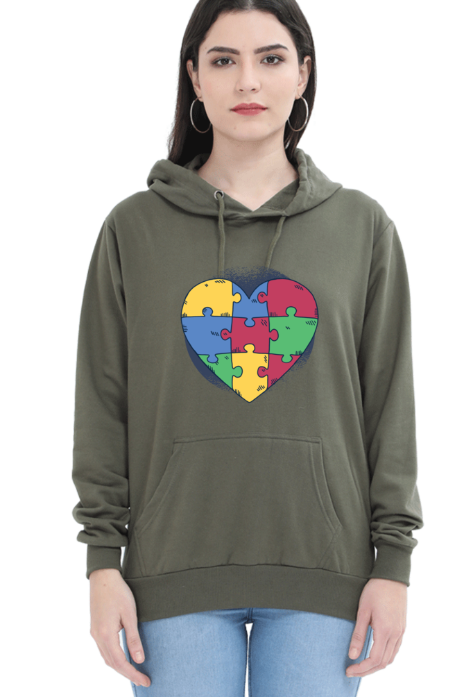 Autism Heart Puzzle Hooded Sweat Shirt