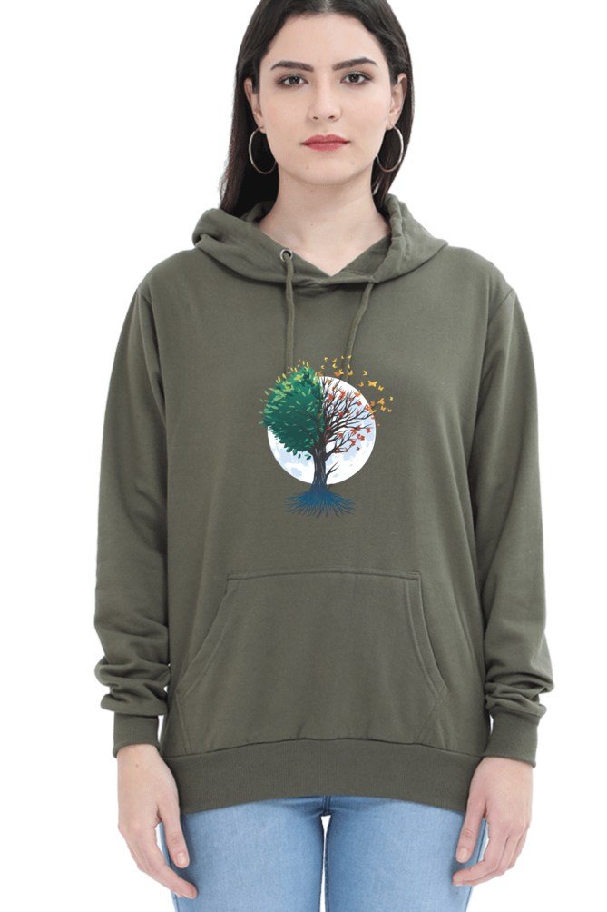 Tree Of Butterflies Autumn Hooded Sweat Shirt