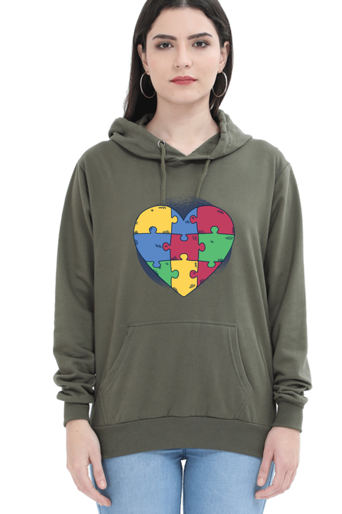 Autism Heart Puzzle Hooded Sweat Shirt