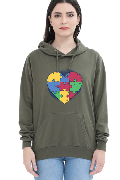 Autism Heart Puzzle Hooded Sweat Shirt