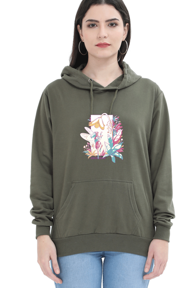Small Fairy With Flowers Hooded Sweat Shirt