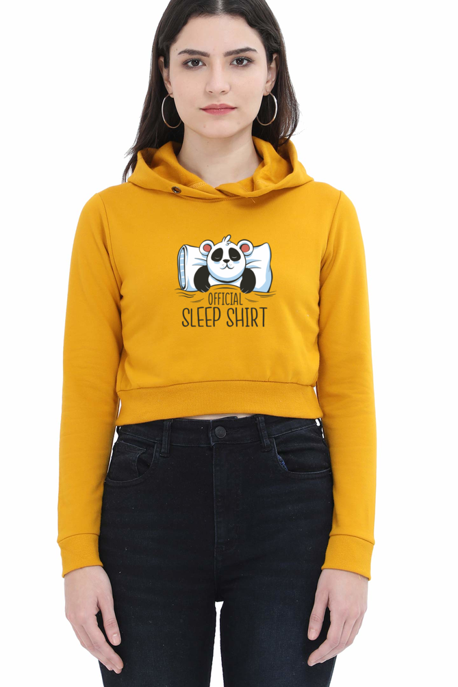 Panda Sleep Crop Hoodie