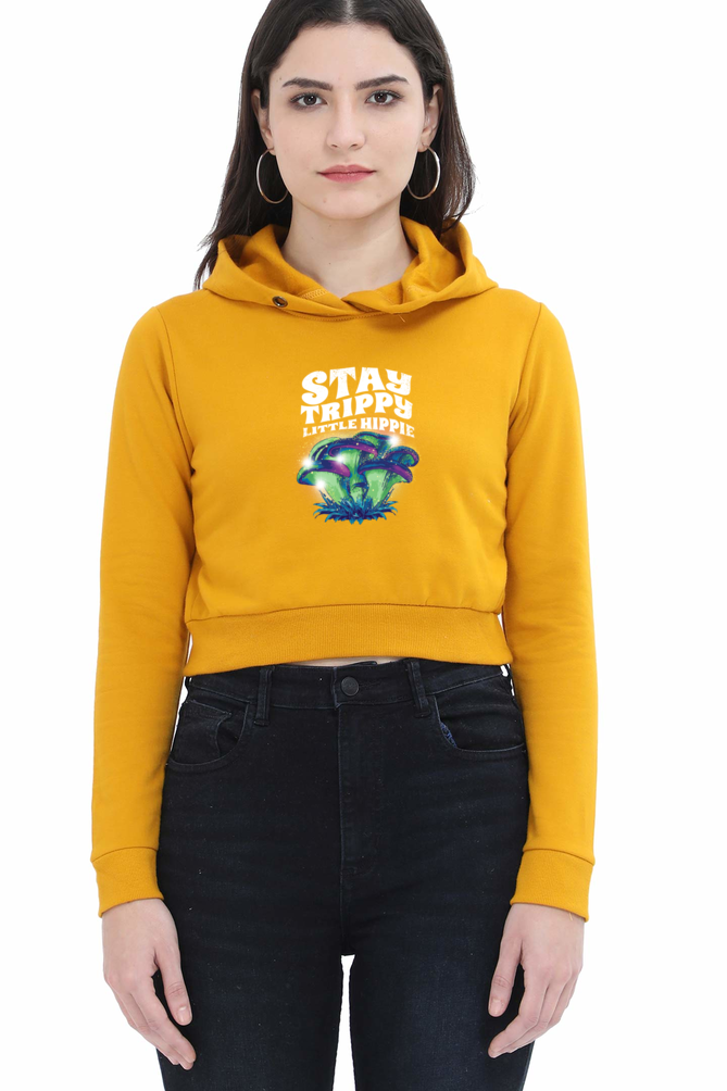Magic Mushrooms Fantasy Crop Hoodie