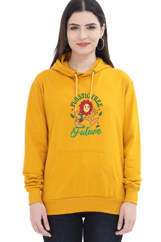 Plastic Free Flower Hooded Sweat Shirt