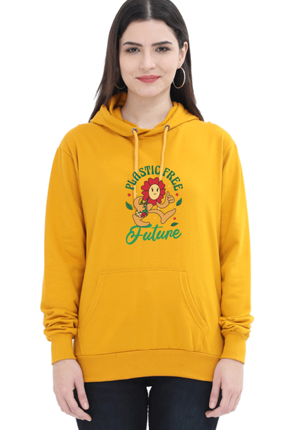 Plastic Free Flower Hooded Sweat Shirt