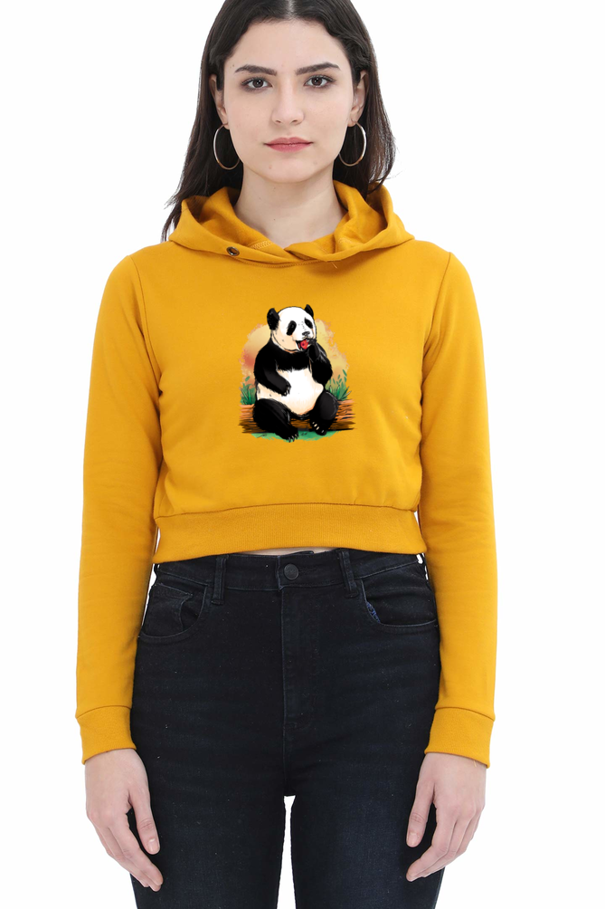 Panda Apple Crop Hoodie