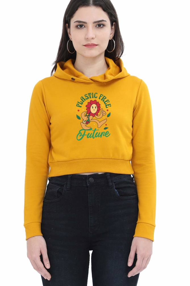 Plastic Free Flower Crop Hoodie