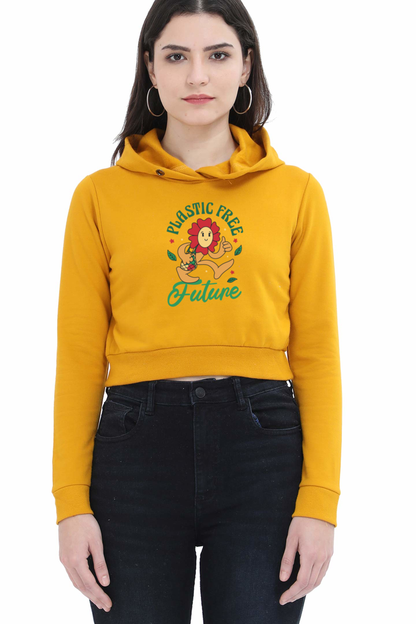 Plastic Free Flower Crop Hoodie