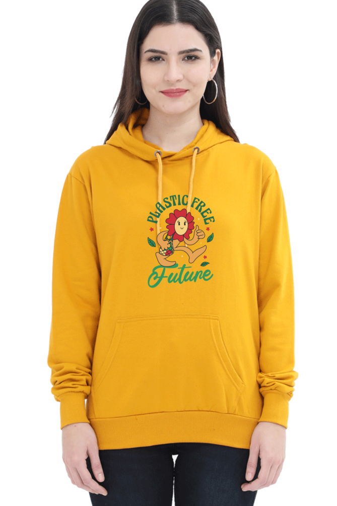 Plastic Free Flower Hooded Sweat Shirt