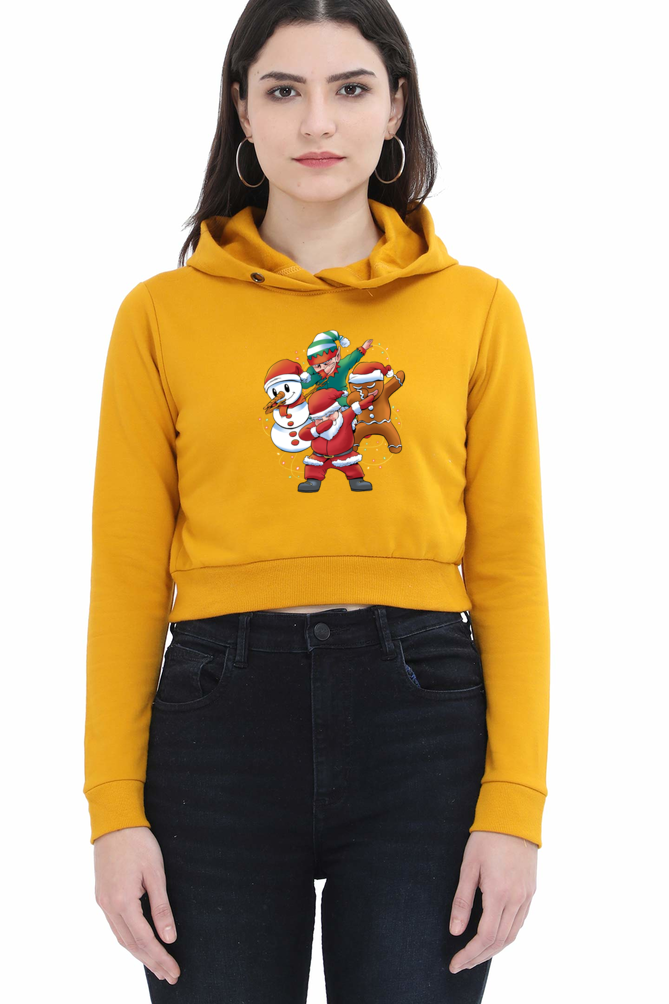 Santa Friends Crop Hoodie