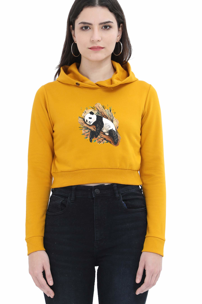 Sleeping Panda Crop Hoodie