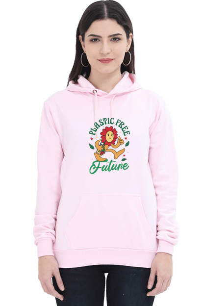 Plastic Free Flower Hooded Sweat Shirt