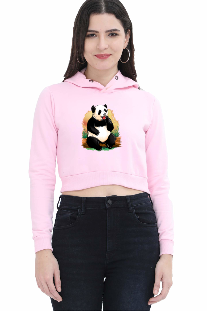 Panda Apple Crop Hoodie