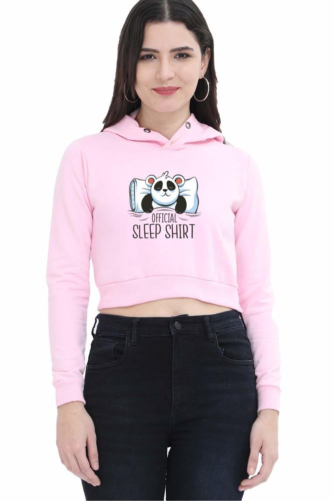 Panda Sleep Crop Hoodie