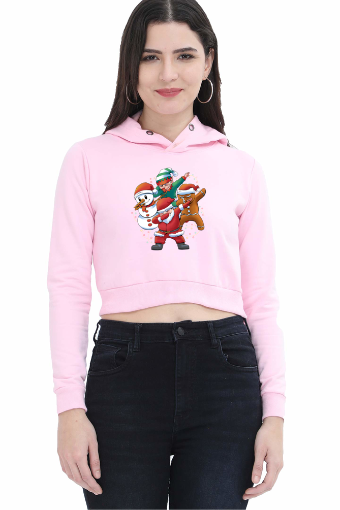 Santa Friends Crop Hoodie
