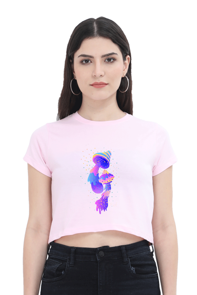 Psychedelics Mushroom Crop Top