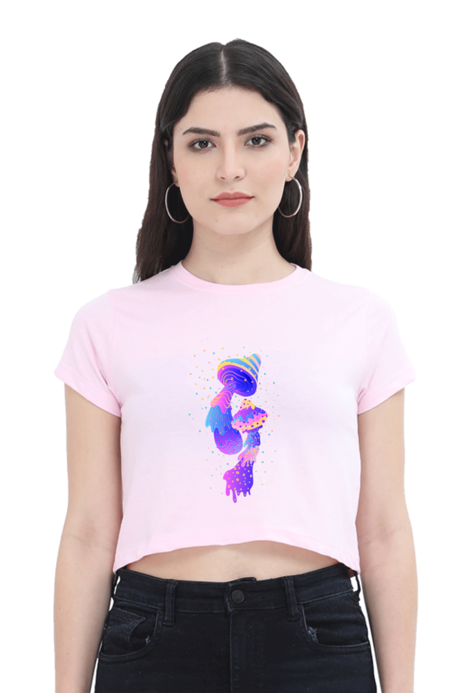 Psychedelics Mushroom Crop Top