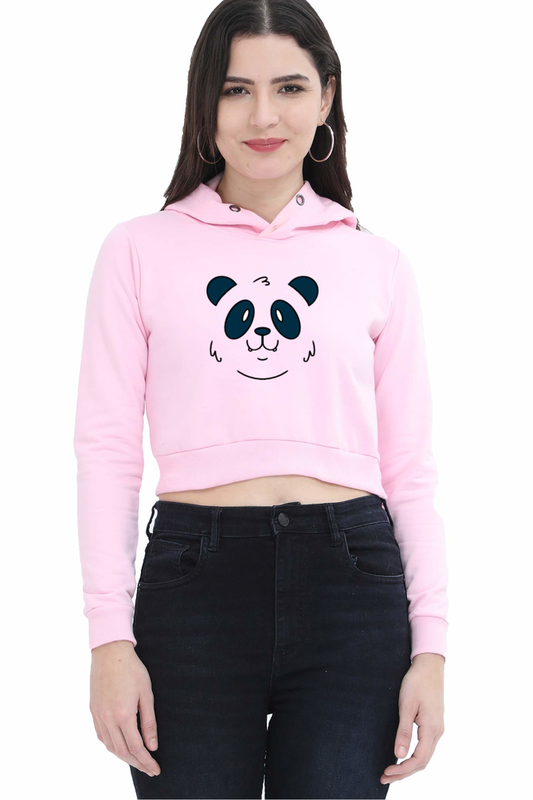 Panda Face Crop Hoodie