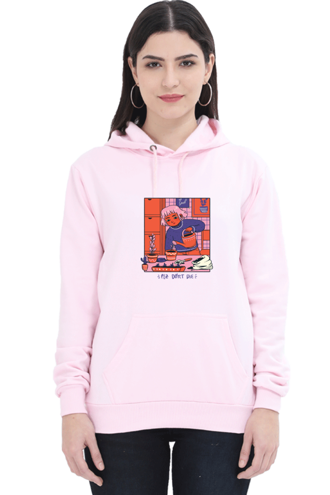Girl Watering Plant Hooded Sweat Shirt