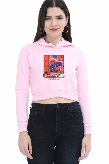 Girl Watering Plant Crop Hoodie
