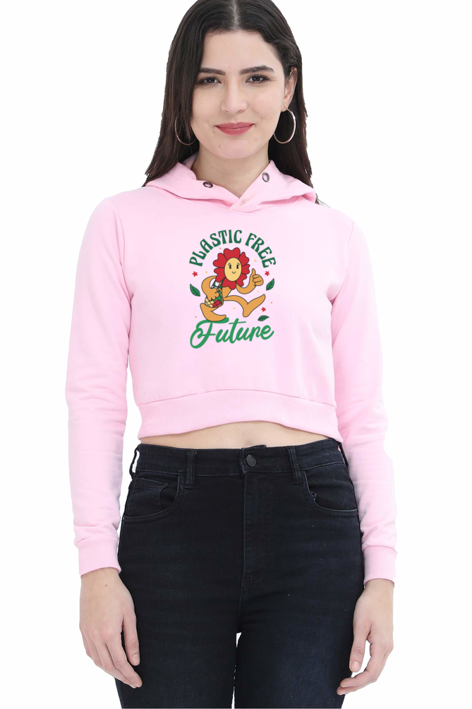 Plastic Free Flower Crop Hoodie