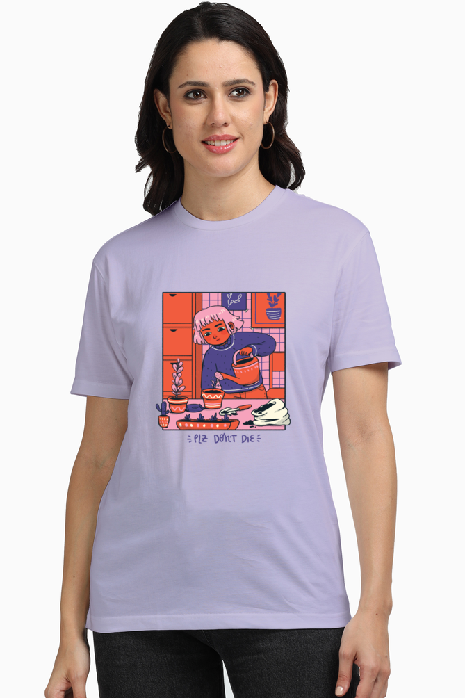 Girl Watering Plant Supima T-Shirt