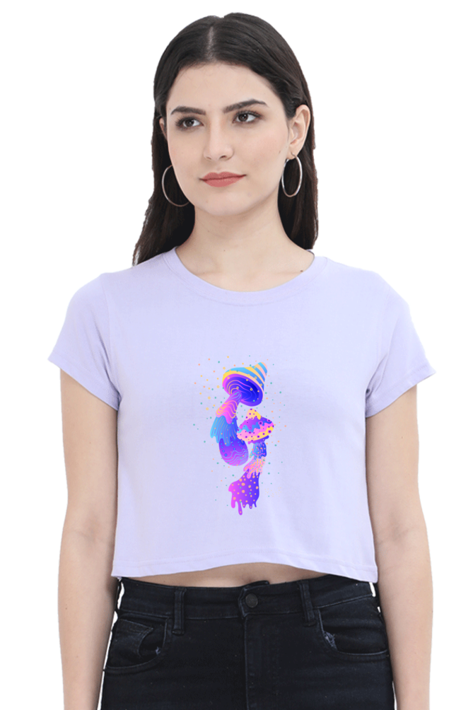 Psychedelics Mushroom Crop Top