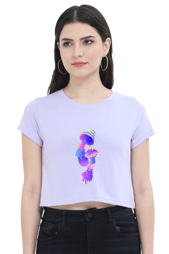 Psychedelics Mushroom Crop Top