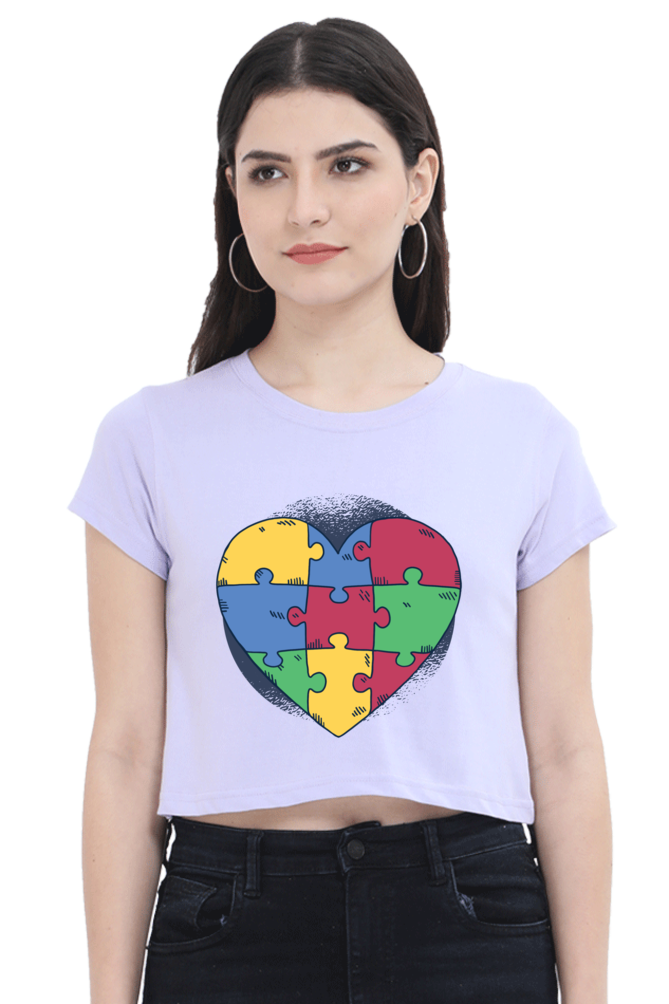 Autism Heart Puzzle Crop Top