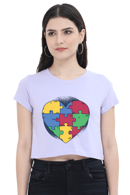Autism Heart Puzzle Crop Top