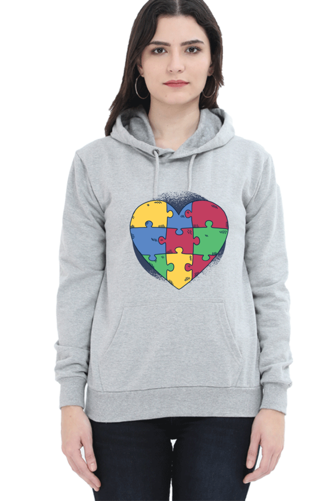 Autism Heart Puzzle Hooded Sweat Shirt