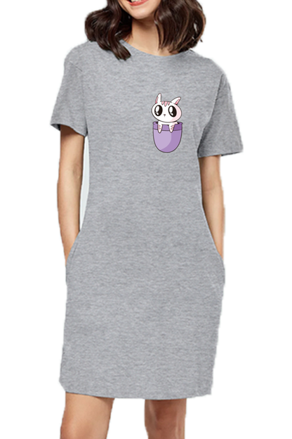Pocket Cat T-Shirt Dress