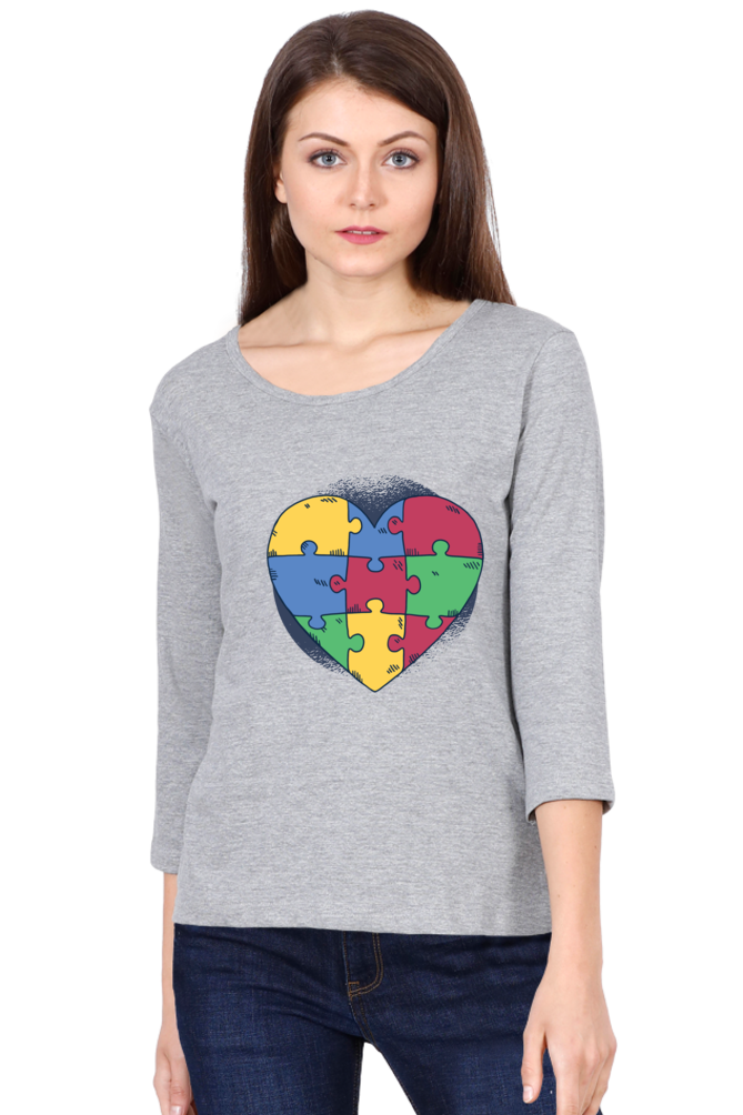 Autism Heart Puzzle Round Neck Full Sleeve