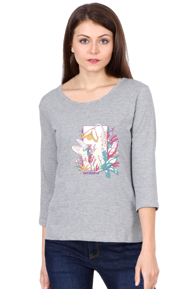 Small Fairy With Flowers Round Neck Full Sleeve
