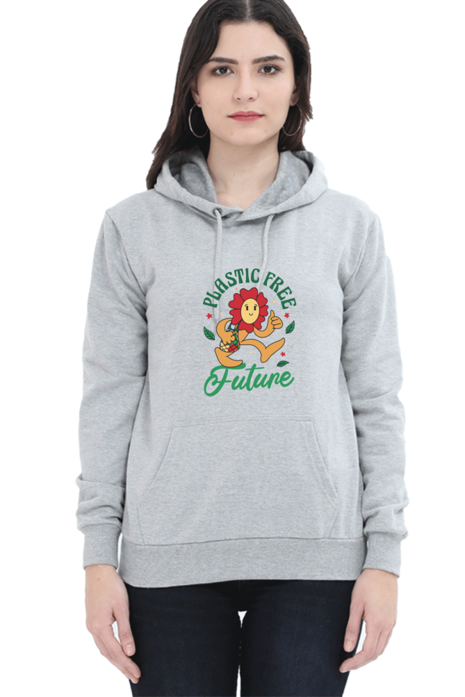 Plastic Free Flower Hooded Sweat Shirt