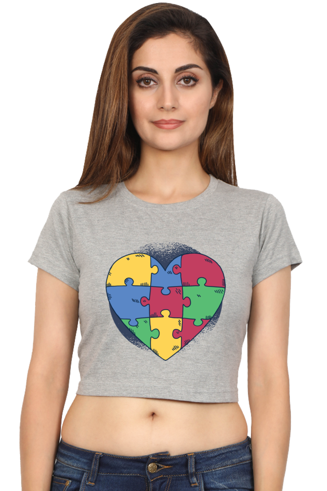 Autism Heart Puzzle Crop Top