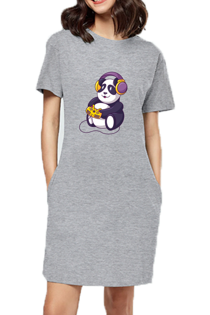 Gamer Panda T-Shirt Dress