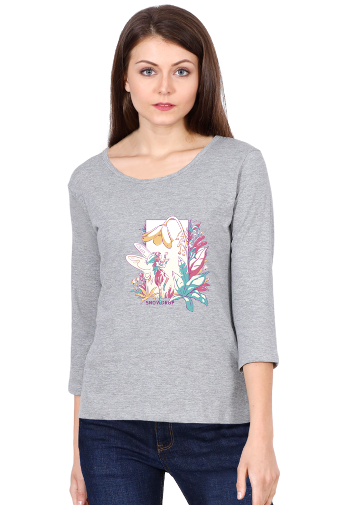 Small Fairy With Flowers Round Neck Full Sleeve