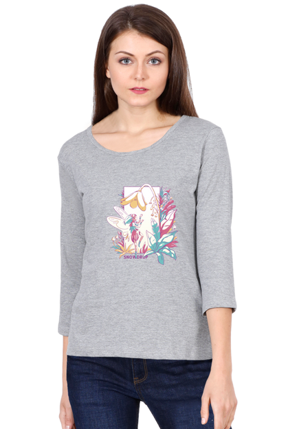 Small Fairy With Flowers Round Neck Full Sleeve