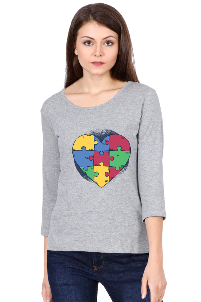 Autism Heart Puzzle Round Neck Full Sleeve