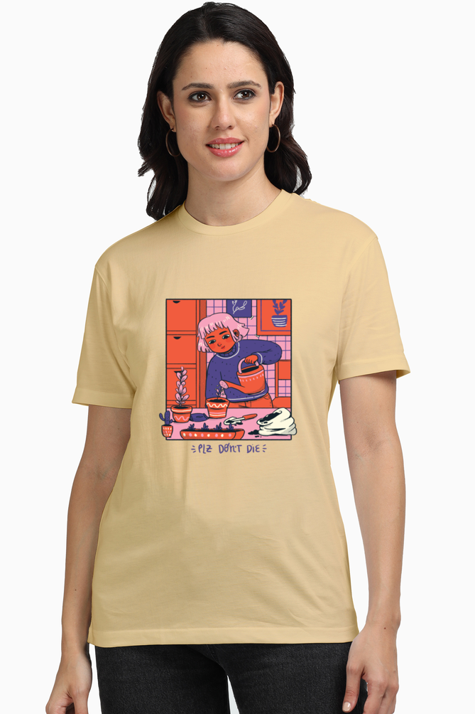 Girl Watering Plant Supima T-Shirt