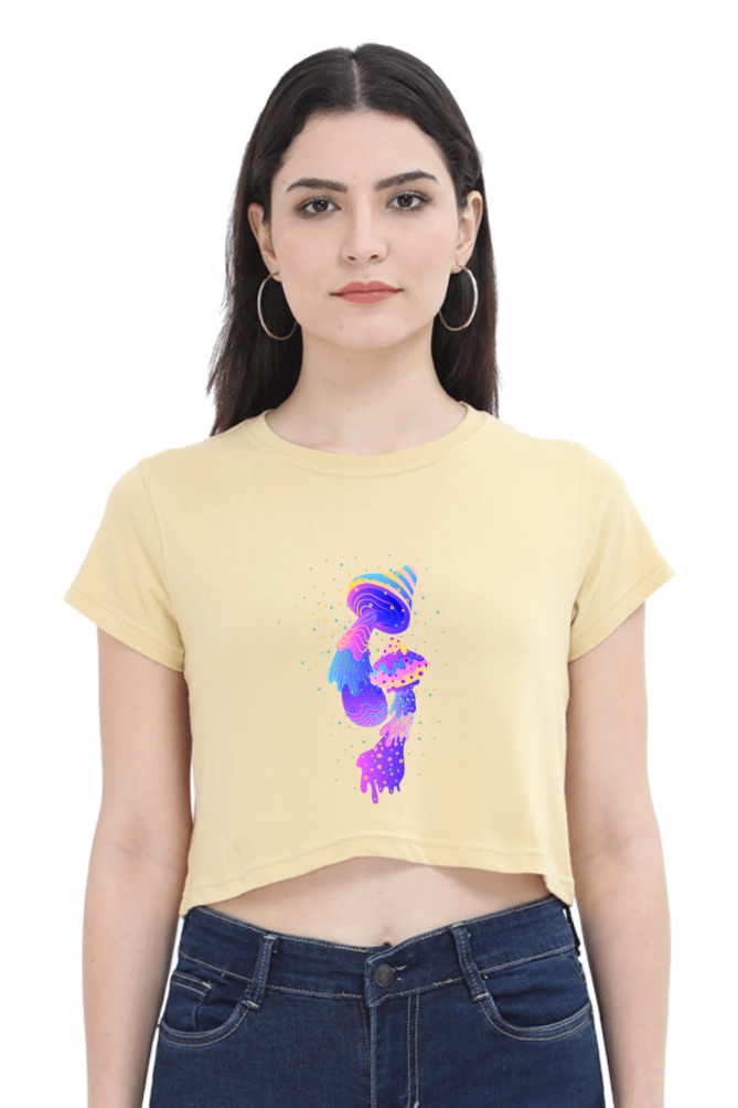 Psychedelics Mushroom Crop Top