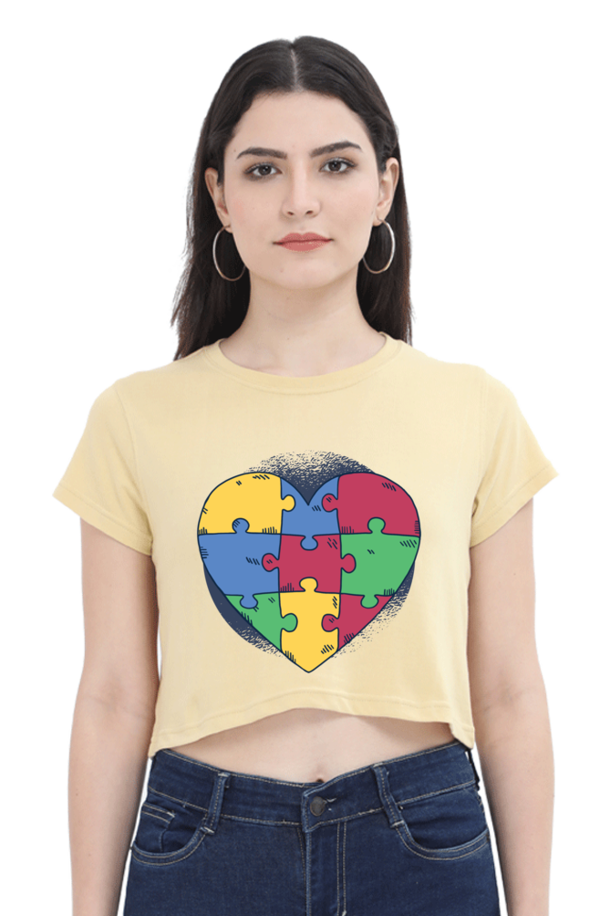 Autism Heart Puzzle Crop Top