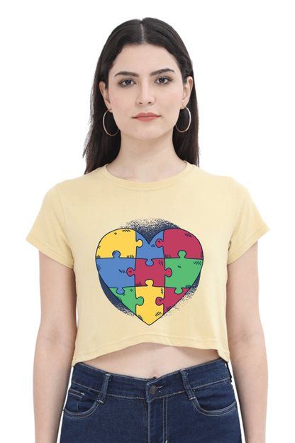 Autism Heart Puzzle Crop Top