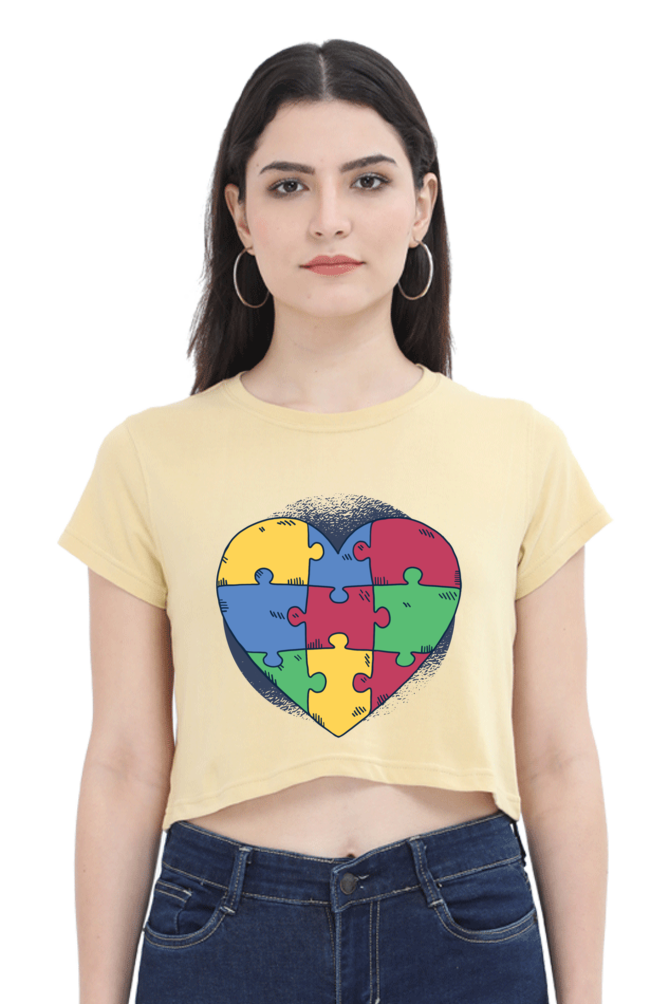 Autism Heart Puzzle Crop Top