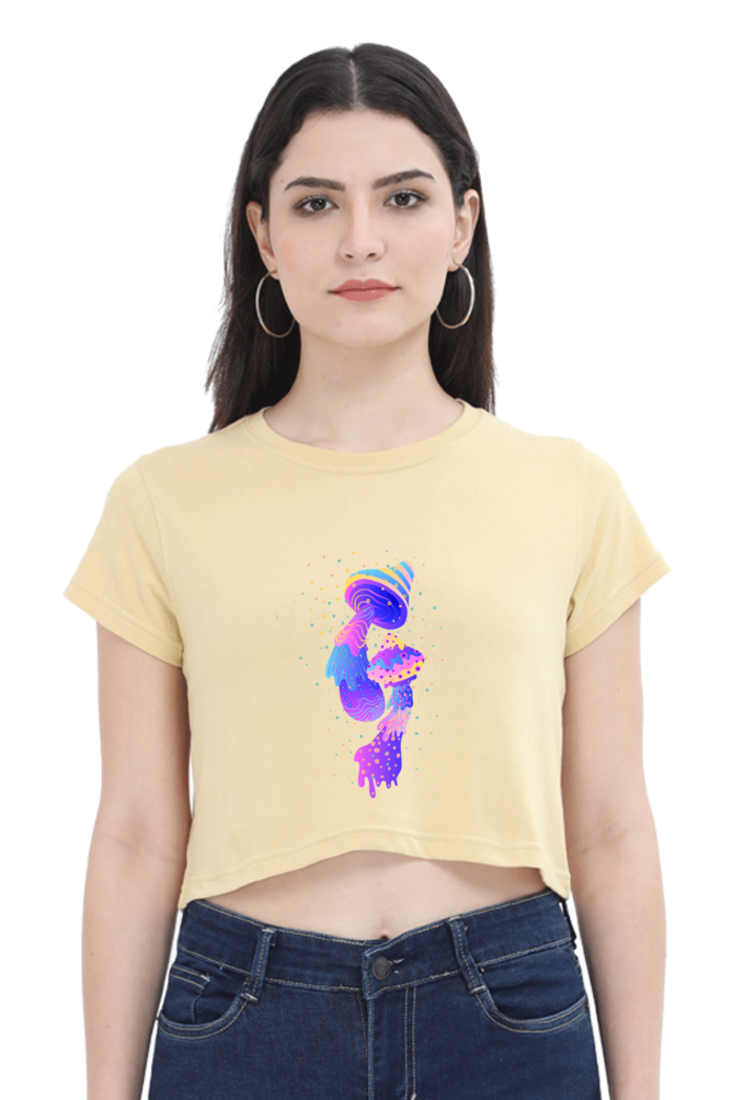 Psychedelics Mushroom Crop Top