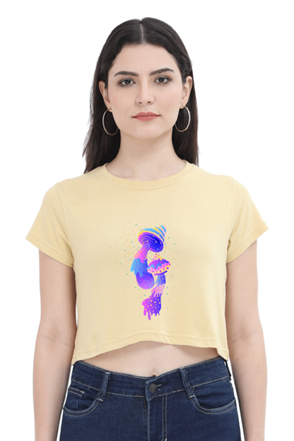 Psychedelics Mushroom Crop Top