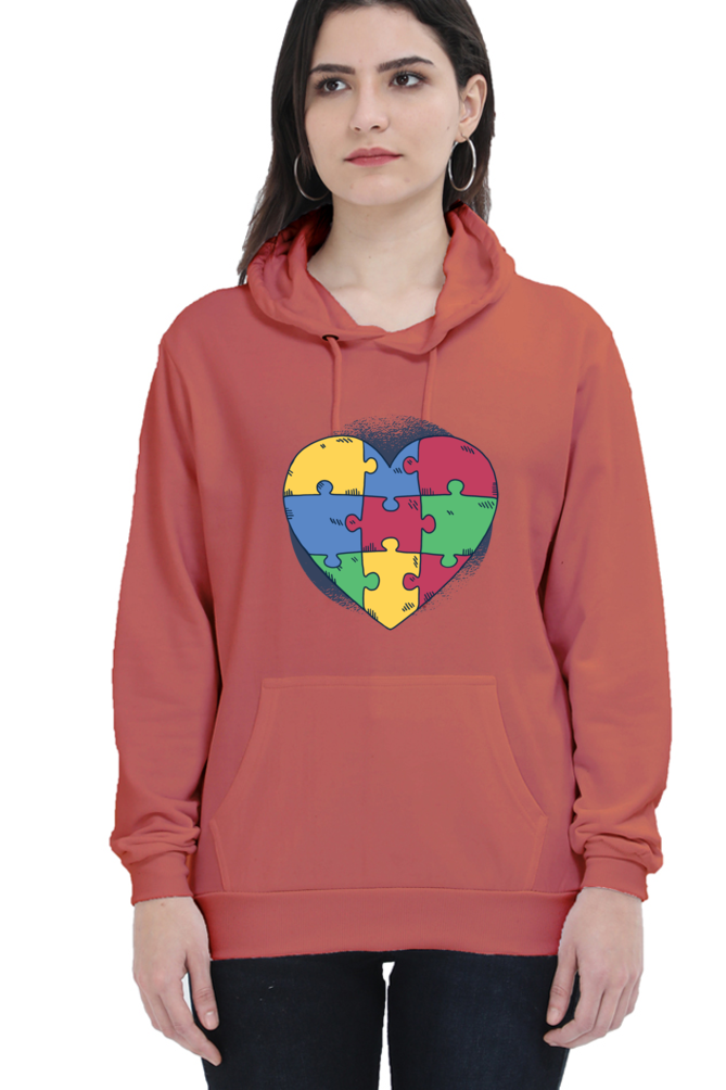 Autism Heart Puzzle Hooded Sweat Shirt