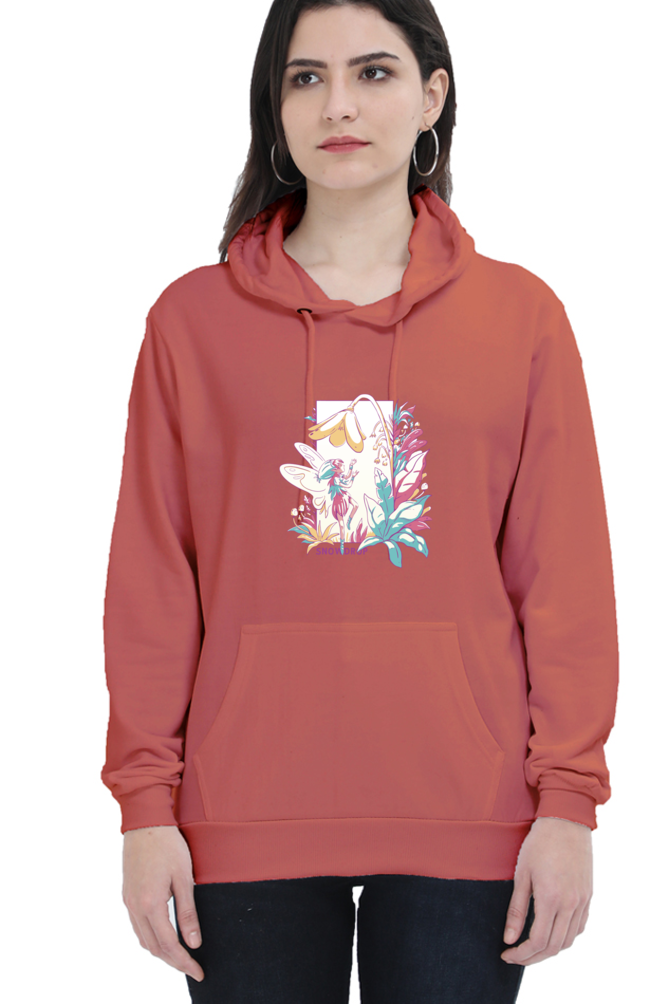 Small Fairy With Flowers Hooded Sweat Shirt